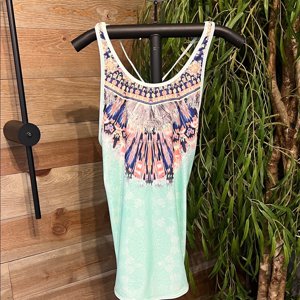 NWT Calia by Carrie Underwood Aztec print mint green athletic tank. M